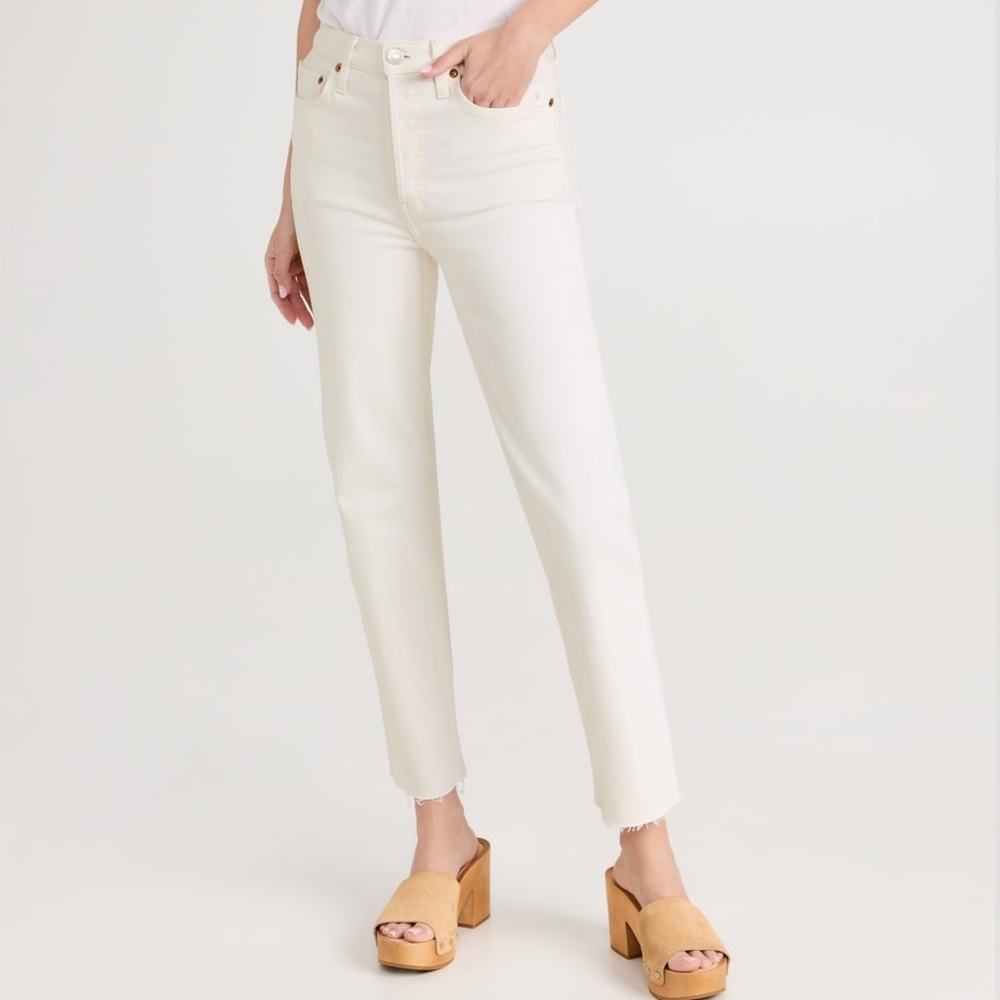 RE/DONE 70s Stove Pipe White/Cream Denim